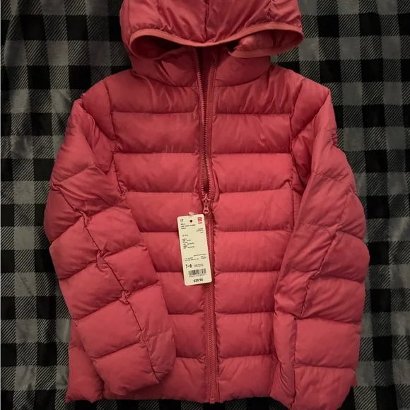 Girls Uniqlo Pink Puffer Jacket - Picture 1 of 3